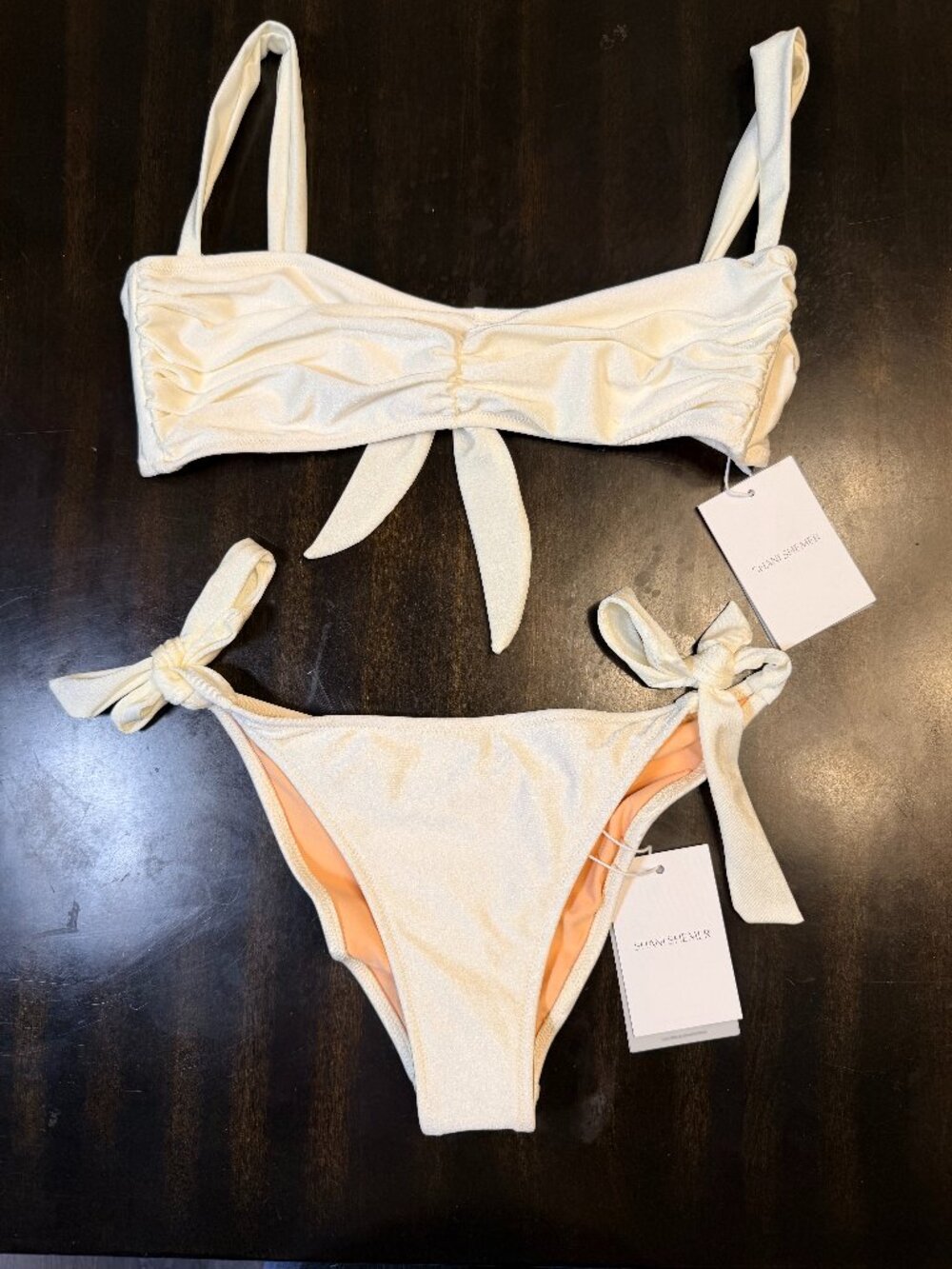 Shani Shemer Women's Cream and White Swimsuit-one-piece